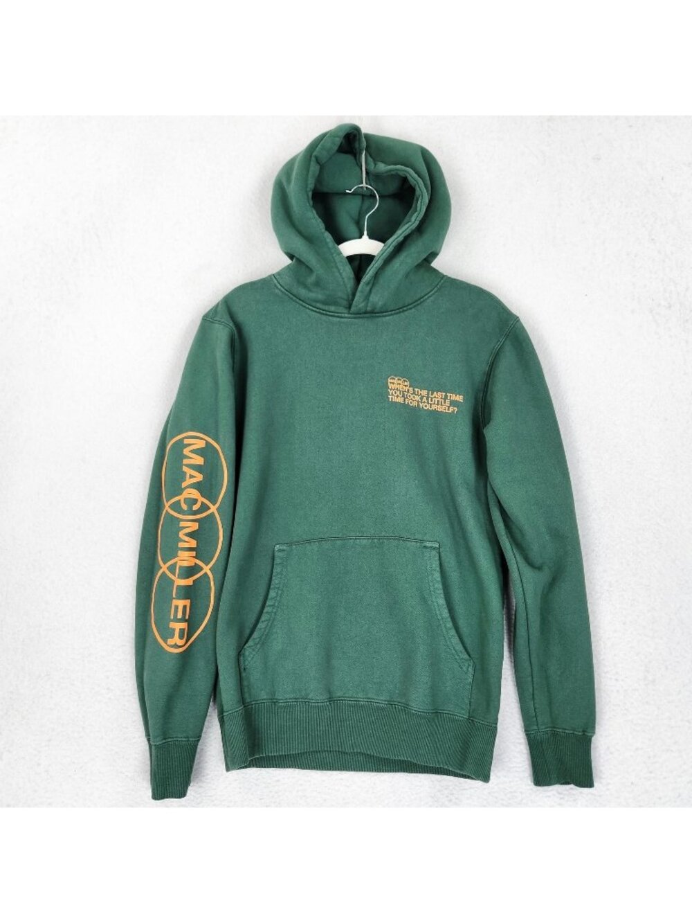 Mac Miller Sweater Mens Small Green Time For Yourself Hoodie Pullover Sweatshirt